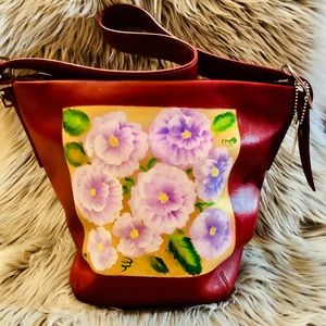 Vintage coach handpaint flower